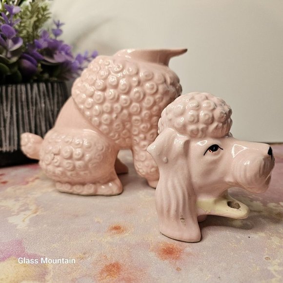SOLD - Victoria Ceramics Vintage 1950s Glazed Pink French Poodle Coin Money Bank - Picture 6 of 10